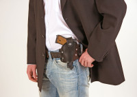 Brown police belt holster