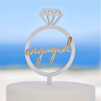 Champagne to Love Engagement Cake Topper