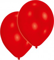 Set med 10 ballonger röd metallic 27,5 cm