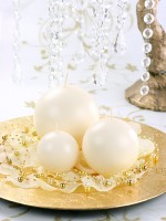 Anteprima: 10 candele calme sferiche in crema da 6 cm