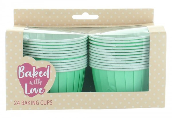 24 aqua baking cups 6cm