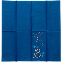 Vorschau: 10 Elegant Blue 18th Birthday Servietten 33cm