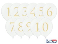 Oversigt: 11 bordnummer balloner 30 cm