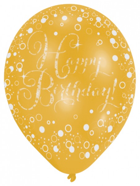6 funkelnde Luftballons Happy Birthday 3