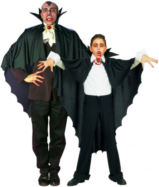Capa de Halloween Conde Drácula Vampiro 100cm
