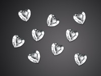 Voorvertoning: 50 kristallen harten verspreid zilver 12mm