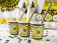 Preview: 10 zigzag paper straws yellow 19.5cm