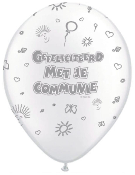 8 latex ballonnen Gefeliciteerd Communie 30cm