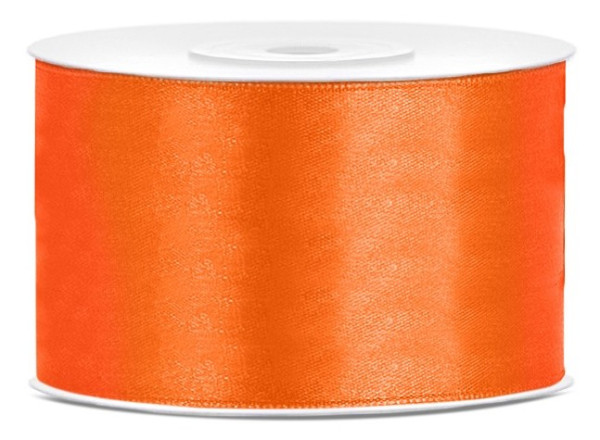 25m satin ribbon orange 38mm wide