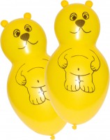 Set med 4 gosiga ballonger med teddyfigurer