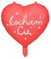 Förhandsgranskning: Kocham Cie hjärtfolieballong 45cm