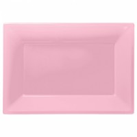 3 piatti rosa chiaro 33 x 23 cm