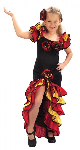 Rose flamenco dansekjole til børn