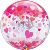 Vorschau: Transparenter Love Orbz Ballon 55cm
