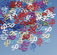 Confettis de table 50 ans colorés 15g