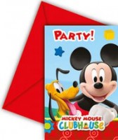 6 Mickey Mouse party friends invitation cards in a set