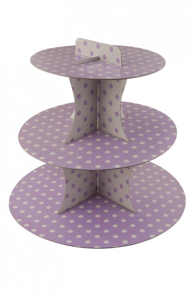 Dots Fun Purple Cupcake Stand 30cm