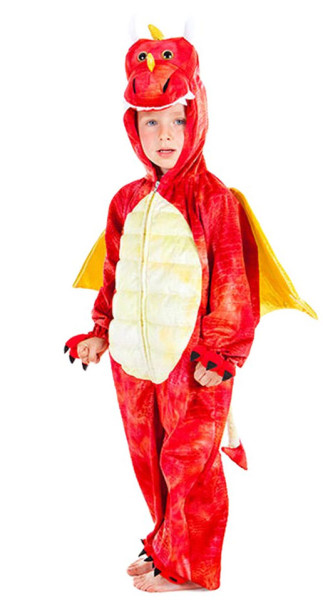 Red fairy tale dragon child costume