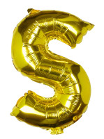 Vorschau: Goldener Buchstabe S Folienballon 40cm