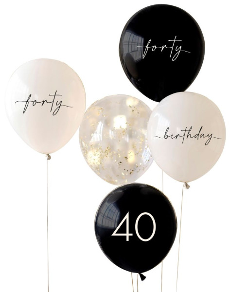 5 eleganta 40-årsballonger