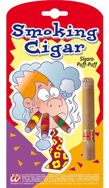 Skämtartikel om rökning av cigarrer