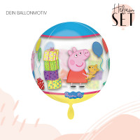 Vorschau: Peppa Pig Ballonbouquet-Set mit Heliumbehälter