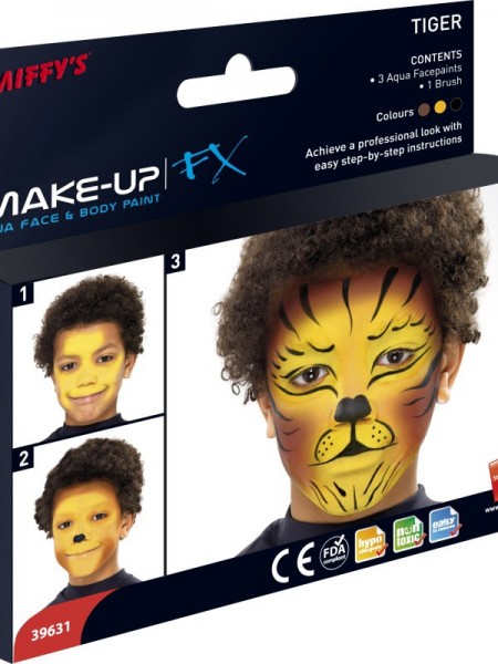 Set de peinture de maquillage Lion Tiger avec instructions 3