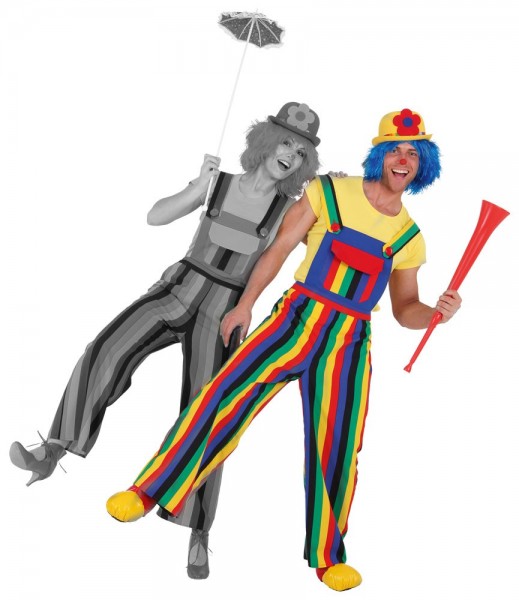 Colorful striped clowns dungarees for men