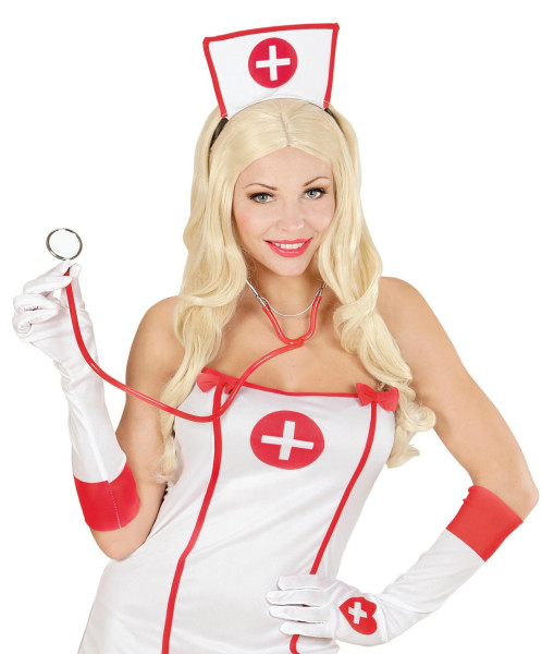 Weiß-Rote Krankenschwester Handschuhe 3