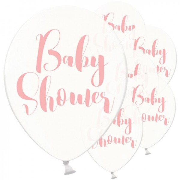 6 Baby Shower Ballons rosa 30cm
