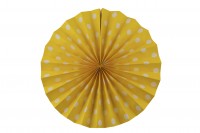 Vista previa: Puntos divertidos paquete de abanicos decorativos amarillos de 2 25cm