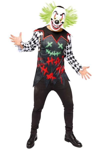 Męski kostium śmiejącego się klauna z horroru