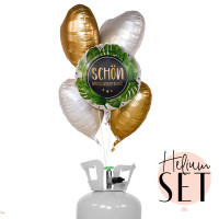 Vorschau: Welcome Palm Leaves Ballon Bouquet-Set mit Heliumbehälter