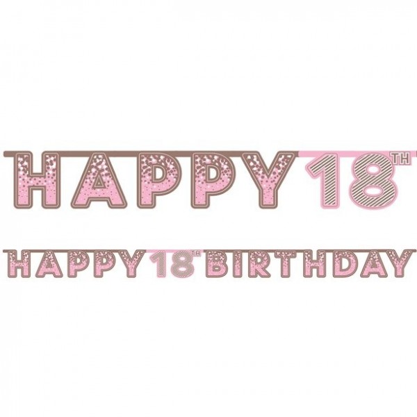 Pink 18th birthday garland