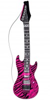 Pinky Zebra inflatable guitar 105cm