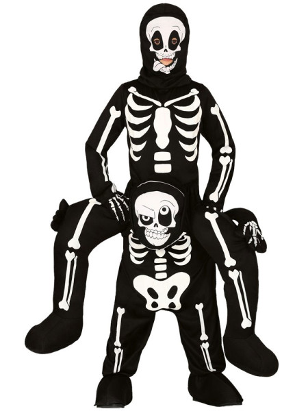 Skrämmande skelett piggyback barndräkt