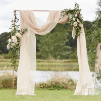 Taupe luxe chiffon stof 6m x 1,5m