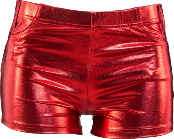 Hotpants rood metallic