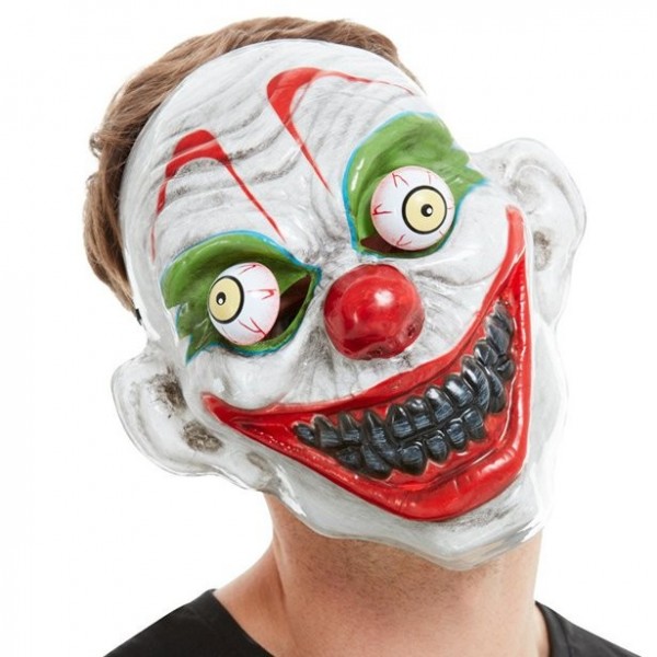 Horrorclown Maske mit beweglichen Augen