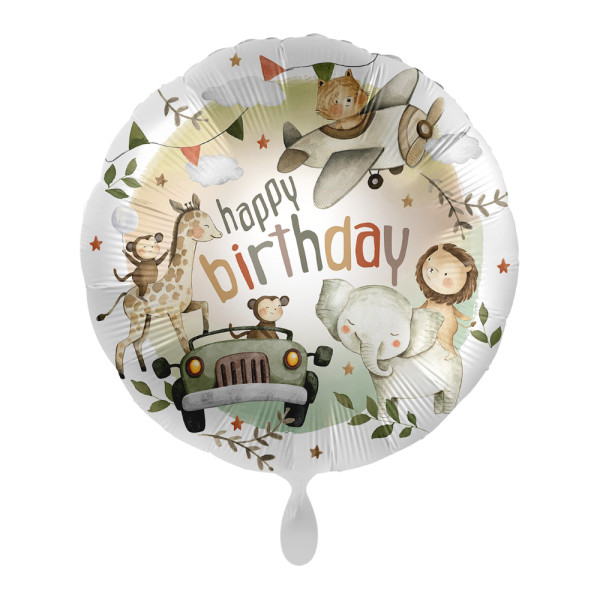 Urodzinowe safari z balonu foliowego 45cm