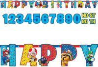 Vista previa: Guirnalda personalizable Super Mario Happy Birthday
