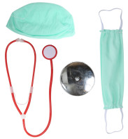 Vista previa: Accesorios para disfraz de doctor senior 4 piezas