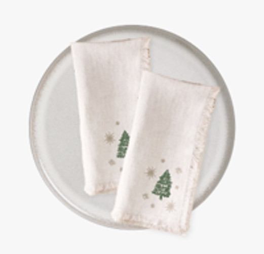 4 linen napkins - Winter Wonders