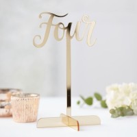 Aperçu: Numéros de table en acrylique de mariage doré