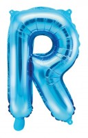 Aperçu: Ballon aluminium R bleu azur 35cm