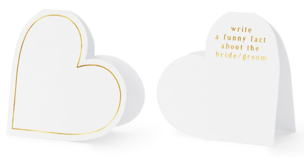 10 heart-shaped place cards