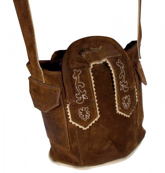 Ordentlig traditionell läderväska Schorschi i brunt