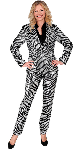 Zebra Party Pailletten Damenhose