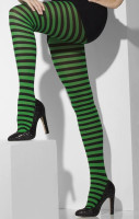 Vorschau: Gestreifte Damen Strumpfhose schwarz-grün