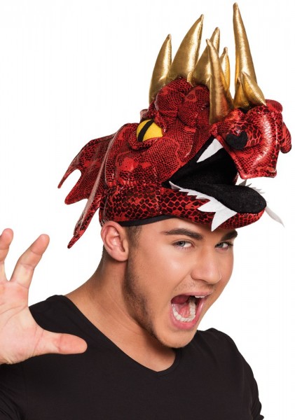 Chapeau de dragon scintillant rouge